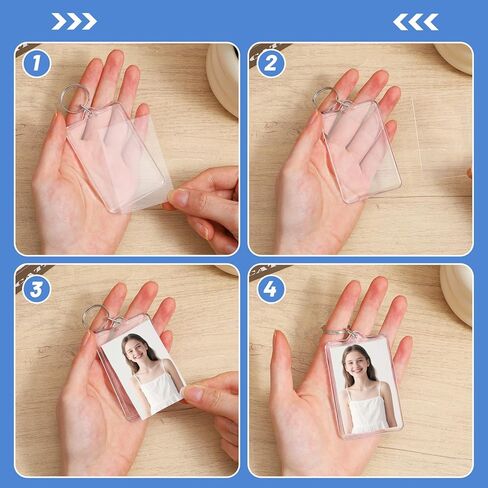 12 Pcs Acrylic Photo Keychain Set, Clear Personalized Picture Keychain Frames with Split Ring, Blank Keychains for DIY Craft Gifts, Perfect Keychains Picture Holders in Kuwait