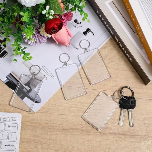 12 Pcs Acrylic Photo Keychain Set, Clear Personalized Picture Keychain Frames with Split Ring, Blank Keychains for DIY Craft Gifts, Perfect Keychains Picture Holders in Kuwait