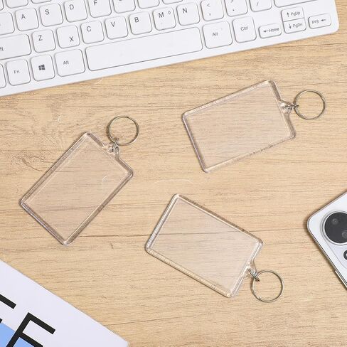 12 Pcs Acrylic Photo Keychain Set, Clear Personalized Picture Keychain Frames with Split Ring, Blank Keychains for DIY Craft Gifts, Perfect Keychains Picture Holders in Kuwait