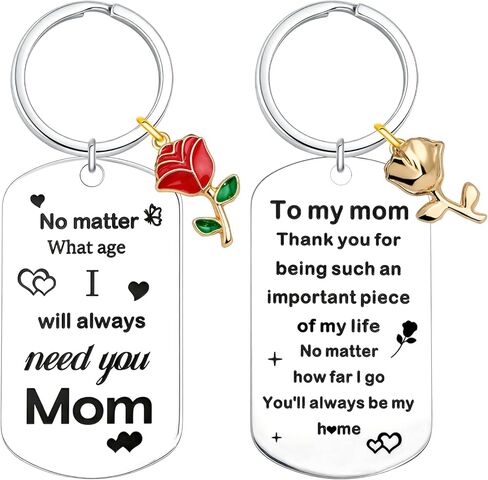 Mom Keychain Stainless Steel Key Chain Mothers Day Gift from Daughter Son Birthday Christmas Valentines Day Gifts in Kuwait