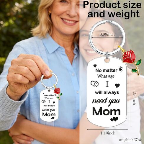 Mom Keychain Stainless Steel Key Chain Mothers Day Gift from Daughter Son Birthday Christmas Valentines Day Gifts in Kuwait