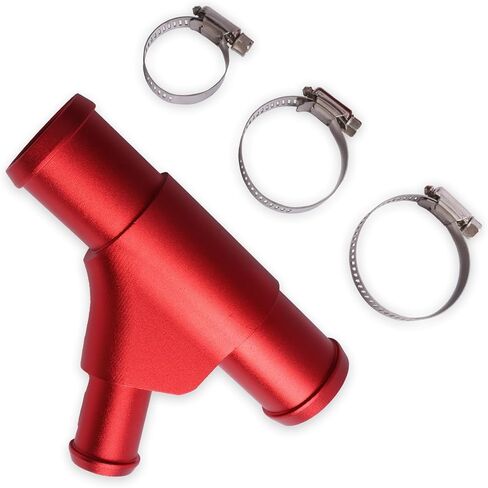Aluminum Coolant Y-Pipe Weldless Hose Connector Compatible with 2003-2007 Ford Ford F-250 F-350 F-450 F-550 Super Duty 2003-2010 Ford E-350 E-450 Econoline 2003-2005 Ford Excursion 6.0L Red in Kuwait