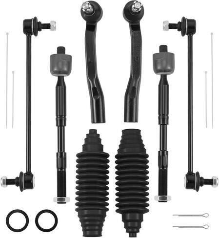 طقم التوجيه والتعليق BDFHYK 8 قطع متوافق مع Toyota Sienna 2011-2020، 2 * قضيب ربط داخلي EV801518 + 2 * قضيب ربط خارجي ES800997/ES800998 + 2 * رابط شريط التثبيت K750574 + 2 * غطاء غبار in Kuwait