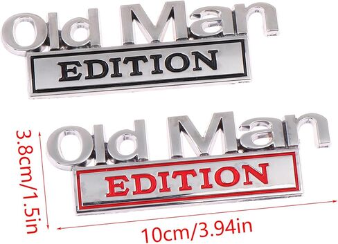 5 pcs Old Man Edition Car Emblem 3D Metal Badge Zinc Alloy Waterproof & Rustproof Decal for Fender Tailgate Bumper Compatible with Truck SUV Auto Motorcycl Accessories in Kuwait
