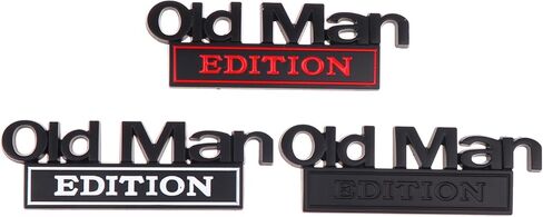 5 pcs Old Man Edition Car Emblem 3D Metal Badge Zinc Alloy Waterproof & Rustproof Decal for Fender Tailgate Bumper Compatible with Truck SUV Auto Motorcycl Accessories in Kuwait