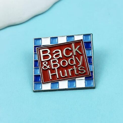 "Back & Body Hurts" Enamel Pin - Chronic Pain & Humor Brooch for Backpacks, Jackets, Hats, and Bags - Gift for Chronic Illness Warriors, Fibromyalgia Patients, and Anyone with Aches in Kuwait