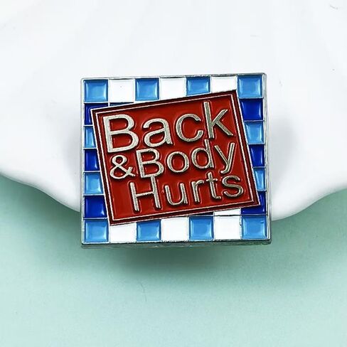 "Back & Body Hurts" Enamel Pin - Chronic Pain & Humor Brooch for Backpacks, Jackets, Hats, and Bags - Gift for Chronic Illness Warriors, Fibromyalgia Patients, and Anyone with Aches in Kuwait