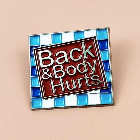 "Back & Body Hurts" Enamel Pin - Chronic Pain & Humor Brooch for Backpacks, Jackets, Hats, and Bags - Gift for Chronic Illness Warriors, Fibromyalgia Patients, and Anyone with Aches in Kuwait