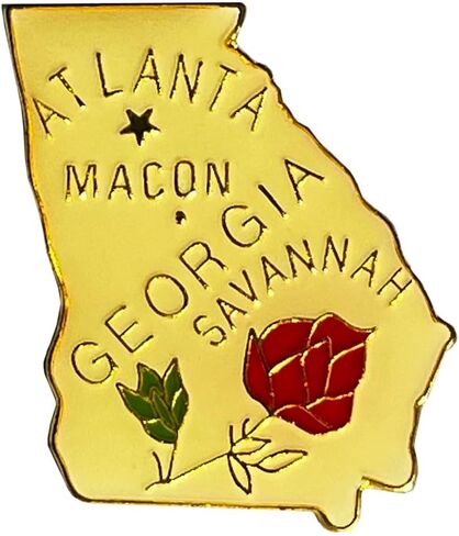 Georgia Enamel State Map Hat Cap Lapel Pin (ACE - 611) in Saudi Arabia
