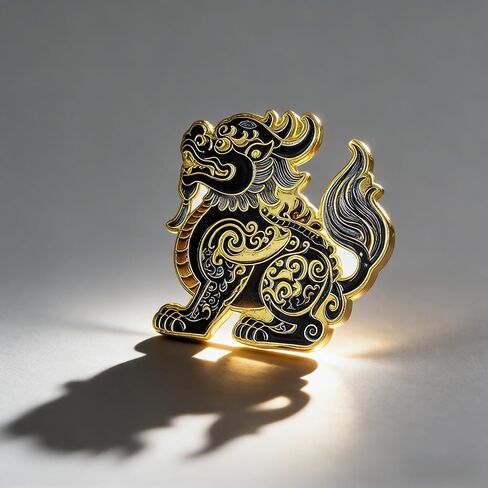 RCWG Lucky Pin, Chinese Pixiu, Funny Button Pin, Chinese Aesthetic Enamel Lapel Pin for Backpacks, Jackets, Hats, Kids, Girls. Attract Positive Energies Wealth, Health, Luck and Peace in Kuwait