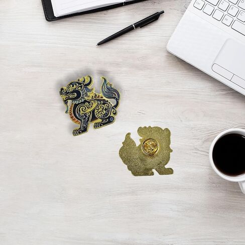 RCWG Lucky Pin, Chinese Pixiu, Funny Button Pin, Chinese Aesthetic Enamel Lapel Pin for Backpacks, Jackets, Hats, Kids, Girls. Attract Positive Energies Wealth, Health, Luck and Peace in Kuwait