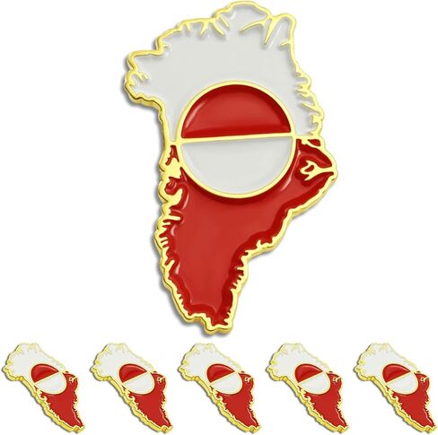 2/10/20/50/100Pcs Greenland Map Flag Pins Bulk - Metal Denmark Danish Dane Greenland Map National Lapel Pin Traveler Badge Souvenir Gifts in Saudi Arabia