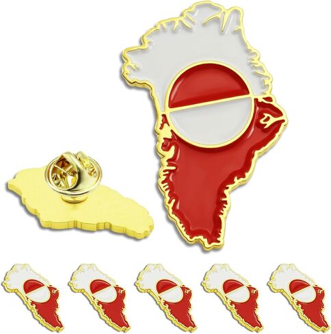 2/10/20/50/100Pcs Greenland Map Flag Pins Bulk - Metal Denmark Danish Dane Greenland Map National Lapel Pin Traveler Badge Souvenir Gifts in Saudi Arabia