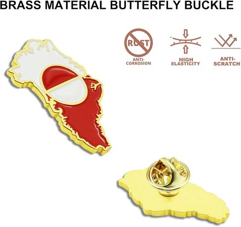 2/10/20/50/100Pcs Greenland Map Flag Pins Bulk - Metal Denmark Danish Dane Greenland Map National Lapel Pin Traveler Badge Souvenir Gifts in Saudi Arabia