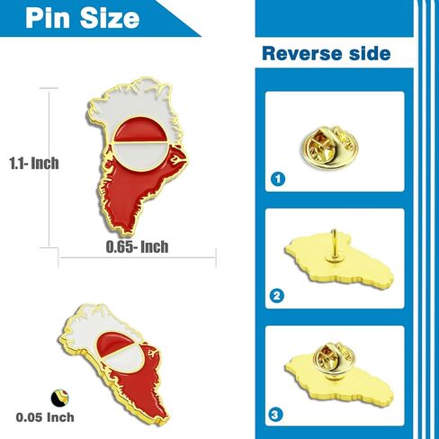 2/10/20/50/100Pcs Greenland Map Flag Pins Bulk - Metal Denmark Danish Dane Greenland Map National Lapel Pin Traveler Badge Souvenir Gifts in Saudi Arabia
