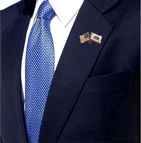 الولايات المتحدة الأمريكية وولاية كاليفورنيا عبرت مزدوجة العلم التلبيب دبابيس صغيرة صغيرة جمهورية كاليفورنيا الصداقة شارة دبوس، 4PCS in Kuwait