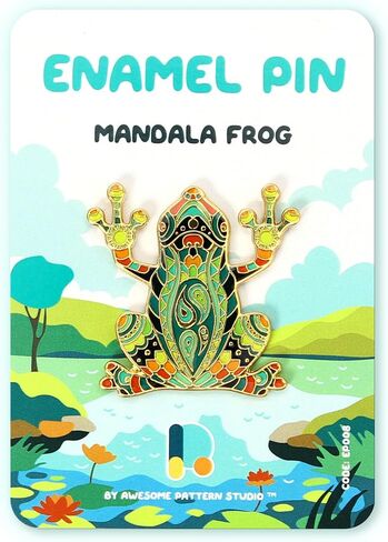 Enamel Pin - Mandala Frog. Collector’s Edition, Durable & Stylish Souvenir Pin for Backpacks, Jackets, Hats, and Accessories in Saudi Arabia