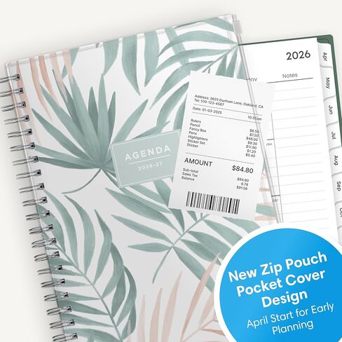 Blue Sky 2026-2027 Weekly and Monthly Academic Year 15 Month Planner Calendar, April 2026 - June 2027, 5" x 8", Flexible Cover With Zip Pouch, Wirebound, Storage Pocket, Seychelle in Saudi Arabia