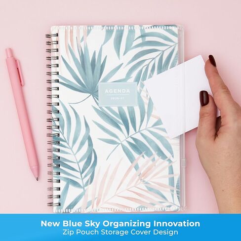 Blue Sky 2026-2027 Weekly and Monthly Academic Year 15 Month Planner Calendar, April 2026 - June 2027, 5" x 8", Flexible Cover With Zip Pouch, Wirebound, Storage Pocket, Seychelle in Saudi Arabia
