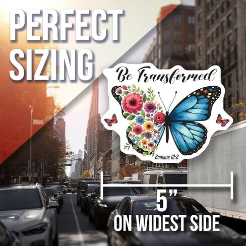 Be Transformed Butterfly Magnet with Floral Design - Romans Car Magnet 12:2 Inspirational Magnet - Motivational Fridge Decor - Christian Gift - AAMT1680 in Kuwait