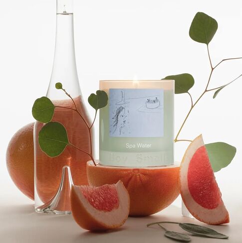 شمعة معطرة بماء السبا من بوي سيميلز - 8.5 أونصة - الجريب فروت الوردي والأوكالبتوس وخشب الصندل - شمعة شمع الصويا المائية الطازجة in Saudi Arabia