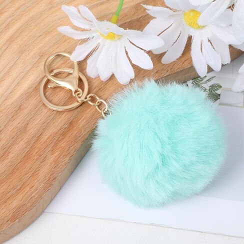 4 Pcs Faux Fur Pompom Ball Keychains 3 Inch Pom Pom Keychains Puff Ball Keychain Fluffy Keychain Accessories for Car Bag Charm in Kuwait