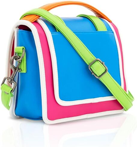 محفظة Hereje متعددة الألوان للنساء - حقيبة يد ملونة مع حزام كتف قابل للفصل - محافظ فريدة باللونين البرتقالي والوردي - مجموعة ربيع وصيف 2026 - حقيبة يد بمقبض علوي باللون الوردي النيون in Kuwait