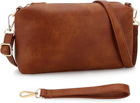 حقيبة كروس صغيرة للنساء، حقائب كتف بمحفظة للهاتف الخلوي من جلد البولي يوريثان، محافظ معصم مع فتحات لبطاقة الائتمان in Kuwait