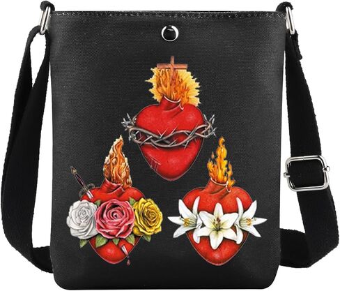 G2TUP Holy Family Hearts Crossbody Bag Sacred Hearts Gifts Immaculate Hearts Most Chaste Heart Of Joseph Catholic Shoulder Bag (3Red) in Saudi Arabia