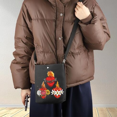 G2TUP Holy Family Hearts Crossbody Bag Sacred Hearts Gifts Immaculate Hearts Most Chaste Heart Of Joseph Catholic Shoulder Bag (3Red) in Saudi Arabia