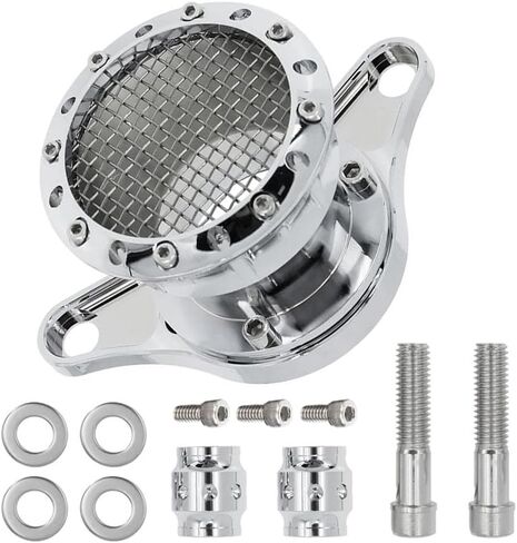 Motorcycle Air Cleaner Filter Kit CNC Compatible with Harley Sportster 883 Iron XL883N Custom XL883C, 1200 48 XL1200X Motorcycle Air Filter Aluminum Alloy, Chrome in Saudi Arabia