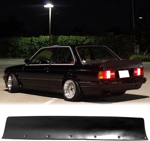 Ducktail Trunk Spoiler, Compatible with 1984-1992 BMW E30 3 Series, RB Style Flexible Polyurethane(PU) Rear Trunk Tail Lid Racing Spoiler Wing, Unpainted Black in Kuwait