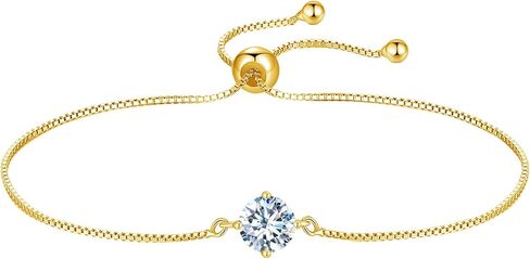 925 Sterling Silver Moissanite Bracelet for Women,1CT D Color VVS1 Diamond,Adjustabale 14K White Gold Box Chain(Fully Adjustable Up to 8.3 Inch/21cm),Perfect Jewelry Gifts in Saudi Arabia