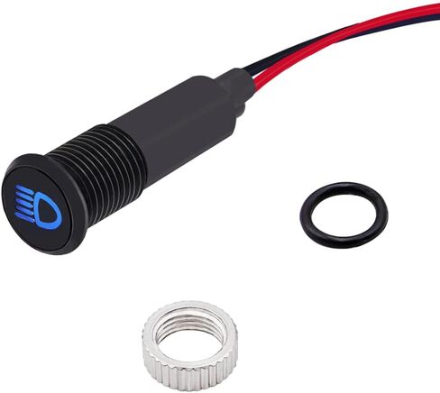 Taiss LED Indicator Pilot Dash Light Blue (High Beam Indicator), 5/16"(8mm)12V LED Metal Signal Indicator Light. in Saudi Arabia