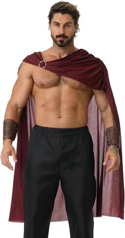 Spartan Warrior Costume Men Cape Roman Emperor Viking Outfit Renaissance Medieval in Kuwait