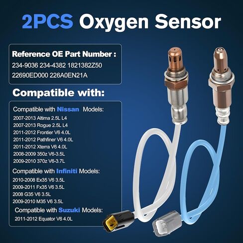 2PCS Oxygen O2 Sensor Upstream Downstream Compatible with Nissan Altima 2007-2013 2.5L L4, for Nissan Rogue 2007-2013 2.5L L4,for Infiniti Ex35 2008-2010 3.5L Replace# OE 234-9036, 234-4381 in Saudi Arabia