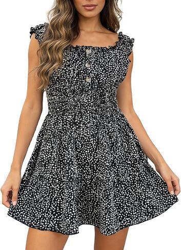 MISSMILLER فستان نسائي صيفي 2026 بدون أكمام فساتين صيفية غير رسمية متدرجة بخصر مطاطي فستان قصير in Kuwait