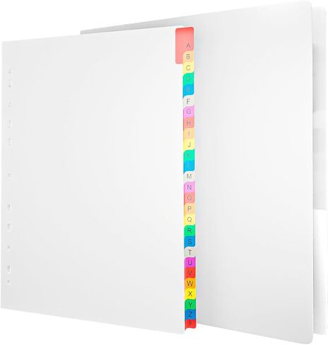 غلاف أبيض مع جيوب وصفحات مقسمة من A-Z - منظم حلقي مقاس 3 بوصة للمكتب والمدرسة والمنزل in Kuwait