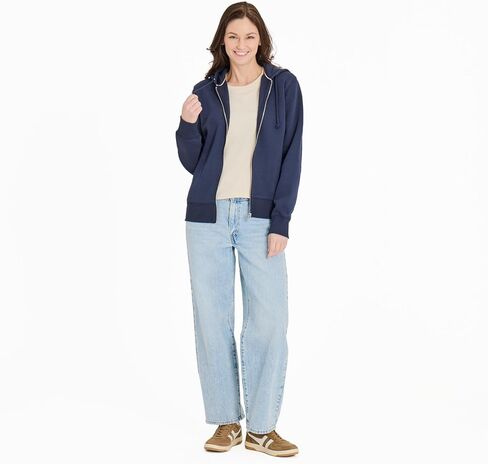 Life is Good Women's Crafty LIG Stacked Good Vibes Fleece Zip Hoodie, Inkwell Blue in Saudi Arabia