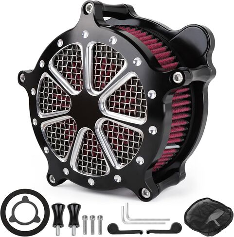 Harley M8 Air Filter, High-Flow Air Filter compatible with Harley Davidson Touring Street Road Glide Road King 2017+, Softail 2018+,Reusable Aluminum Air Intake Filter in Kuwait