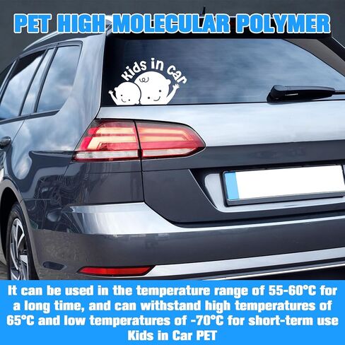 4Pcs Baby in Cars on Board Sticker, Kids in Car Sticker Decal, White Large Baby on Board Signs for Car Safety Driving Vehicle Windows and Bumpers in Kuwait