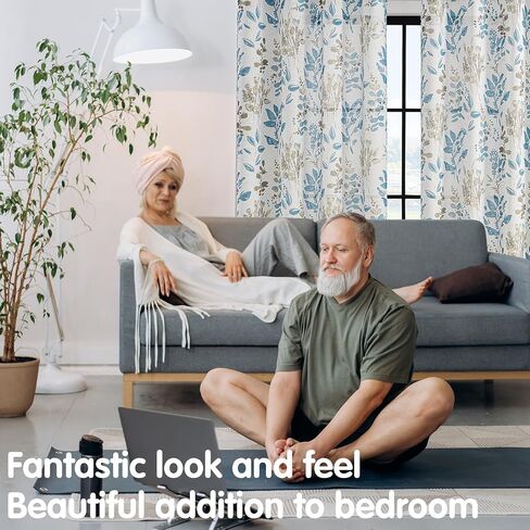 Semi Sheer Curtains 84 Inches Long Light Filtering Floral Curtains for Living Room Grommet Vintage Farmhouse Window Drapes for Bedroom Sliding Door 2 Panels in Kuwait