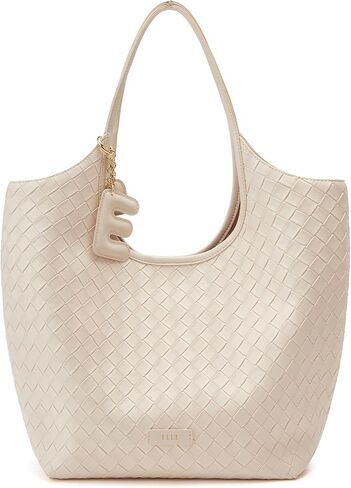 ELLE Woven Vegan Leather Tote Bag in Kuwait