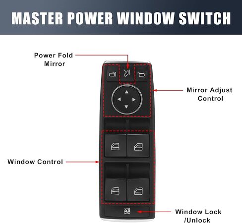 X AUTOHAUX Front Master Driver Side Power Window Switch 1669054400 Replacement for Mercedes-Benz ML350 2012 2013 2014 2015 in Saudi Arabia