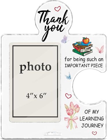 شكرًا لك هدايا المعلم من الطلاب، هدايا تقدير معلمي التوحد للتعليم الخاص والرعاية النهارية للنساء والرجال، إطار صورة أحجية أكريليك، صورة مقاس 10.16 × 15.24 سم in Kuwait