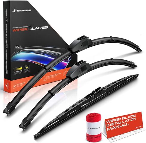 A-Premium 26"/21"/16" Windshield Wiper Blades Compatible with Honda CR-Z 2011-2016 - Front Rear Wipers Blade Set for Hook/Hook Arm Connector, with Wear Indicator & Towel (Pack of 3) in Saudi Arabia