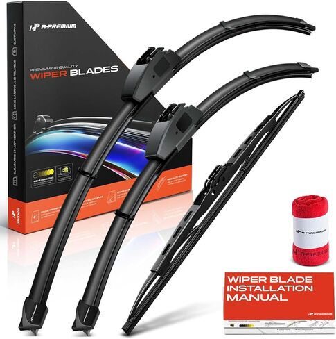 A-Premium 26"/21"/16" Windshield Wiper Blades Compatible with Honda CR-Z 2011-2016 - Front Rear Wipers Blade Set for Hook/Hook Arm Connector, with Wear Indicator & Towel (Pack of 3) in Saudi Arabia