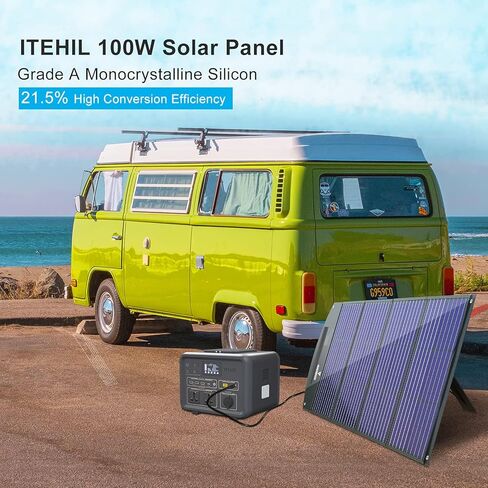 ITEHIL Solar Panel, 100W 18 Volt Monocrystalline Solar Panel Kits, Portable High Efficiency Solar Panel Charger, Foldable Solar Power Backup with USB 3.0/USB 2.0/DC Output for Home, Camping, RV… in Kuwait