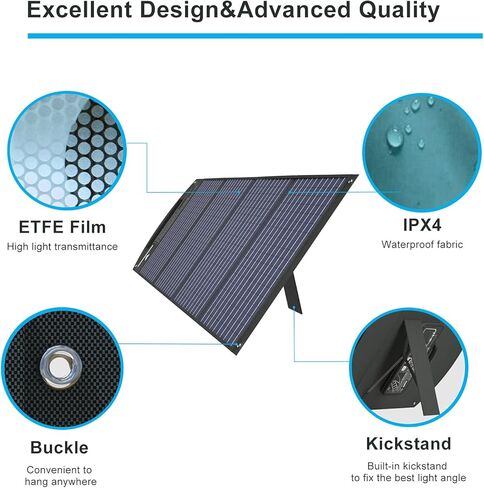 ITEHIL Solar Panel, 100W 18 Volt Monocrystalline Solar Panel Kits, Portable High Efficiency Solar Panel Charger, Foldable Solar Power Backup with USB 3.0/USB 2.0/DC Output for Home, Camping, RV… in Kuwait