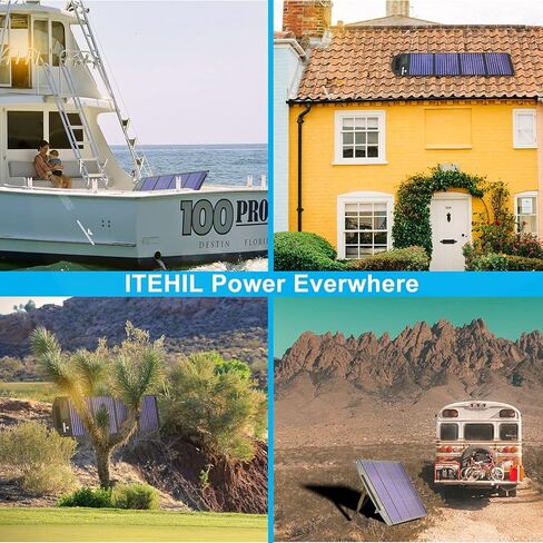 ITEHIL Solar Panel, 100W 18 Volt Monocrystalline Solar Panel Kits, Portable High Efficiency Solar Panel Charger, Foldable Solar Power Backup with USB 3.0/USB 2.0/DC Output for Home, Camping, RV… in Kuwait